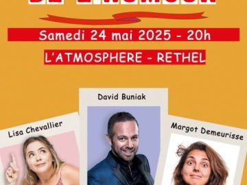 1h30 de fous rires à Rethel le 24 mai avec les nouveaux talents du rire ! Prenez vite vos places en promo:...